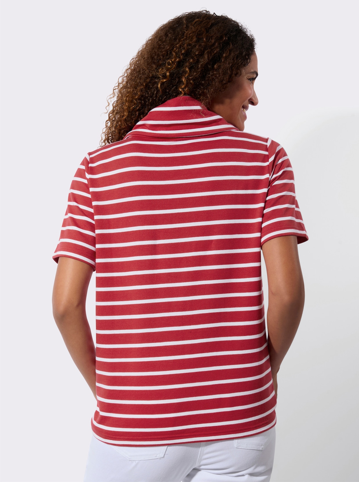 Sweatshirt - erdbeere-weiß-gestreift