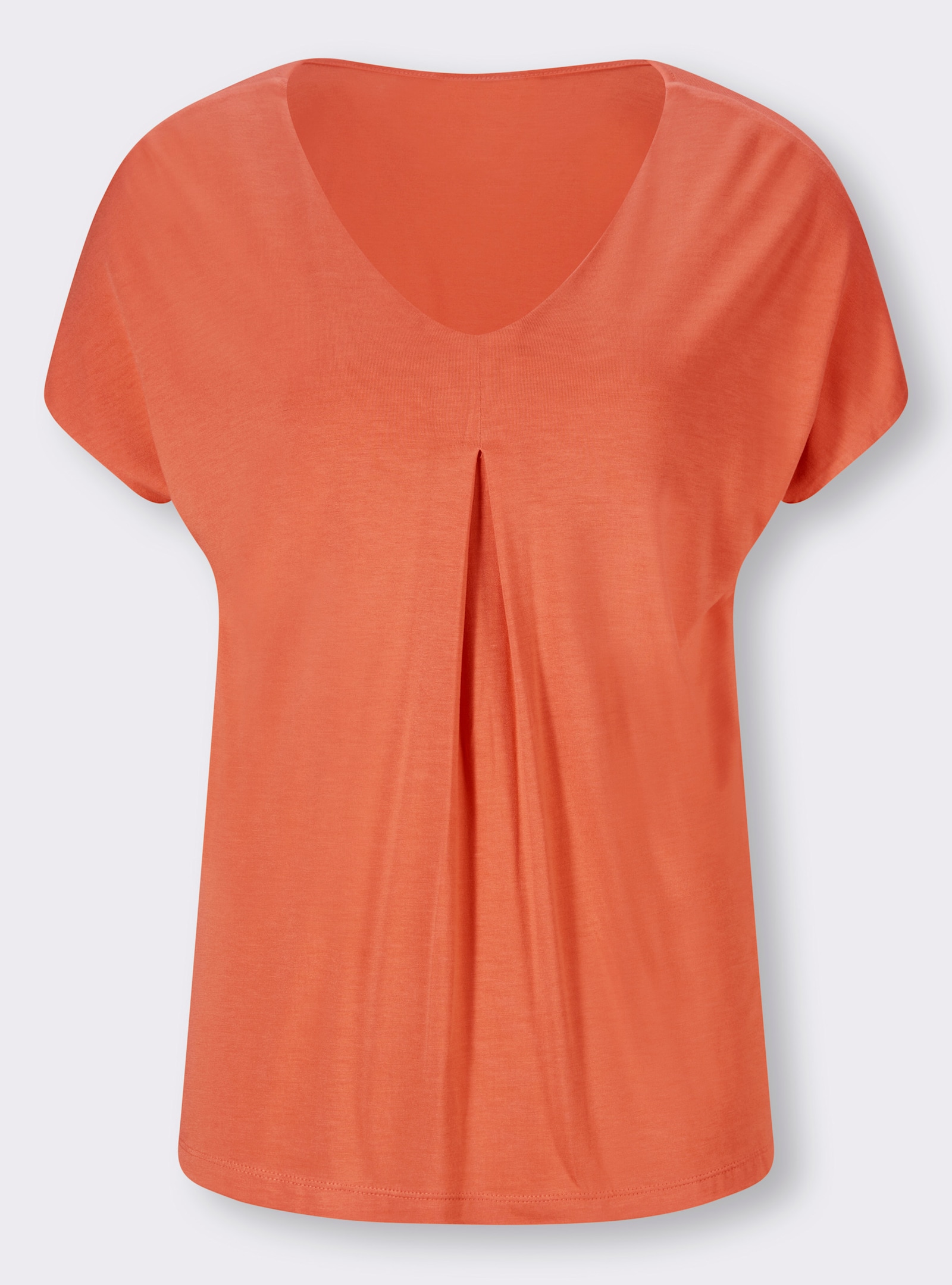heine Kurzarmshirt mit Falte vorne - mandarine