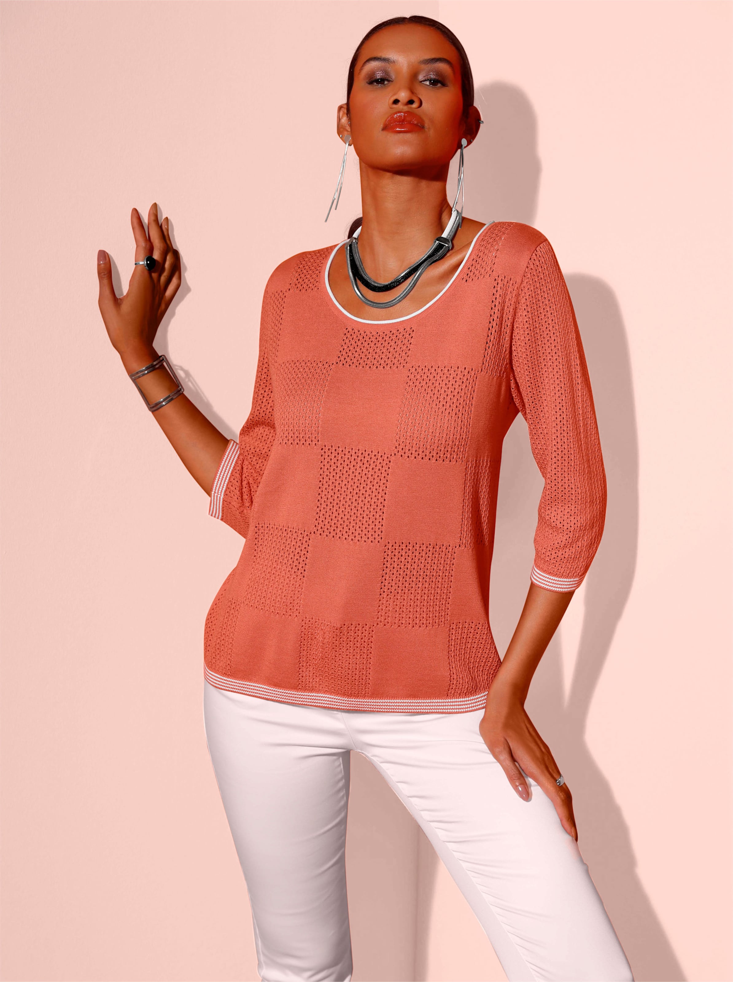 Witt Damen Pullover, papaya