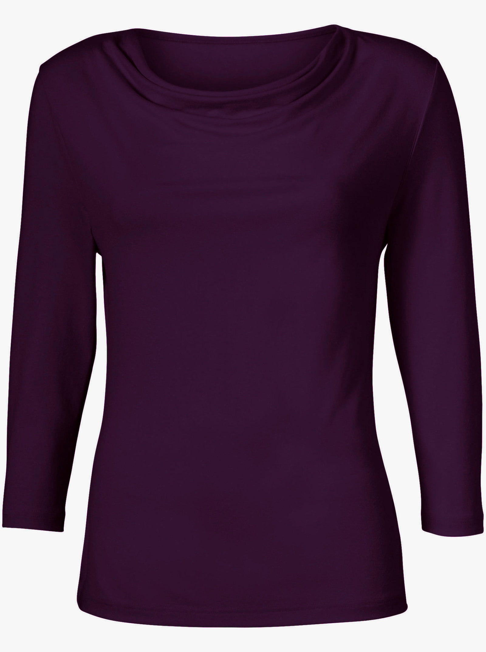 Wasserfallshirt mit 3/4-langen Ärmeln - traube