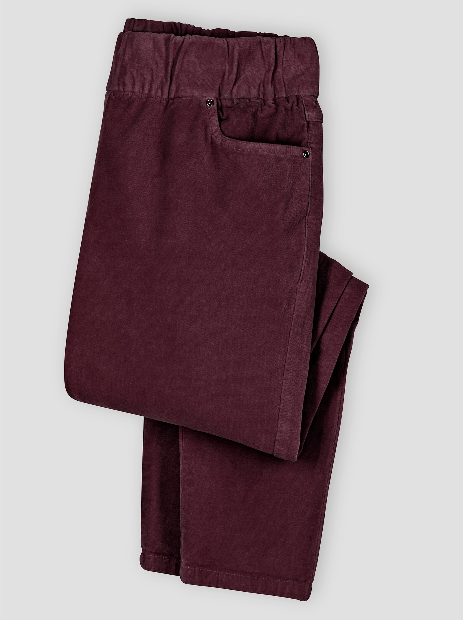 Comfortbroek van fluweel - bordeaux