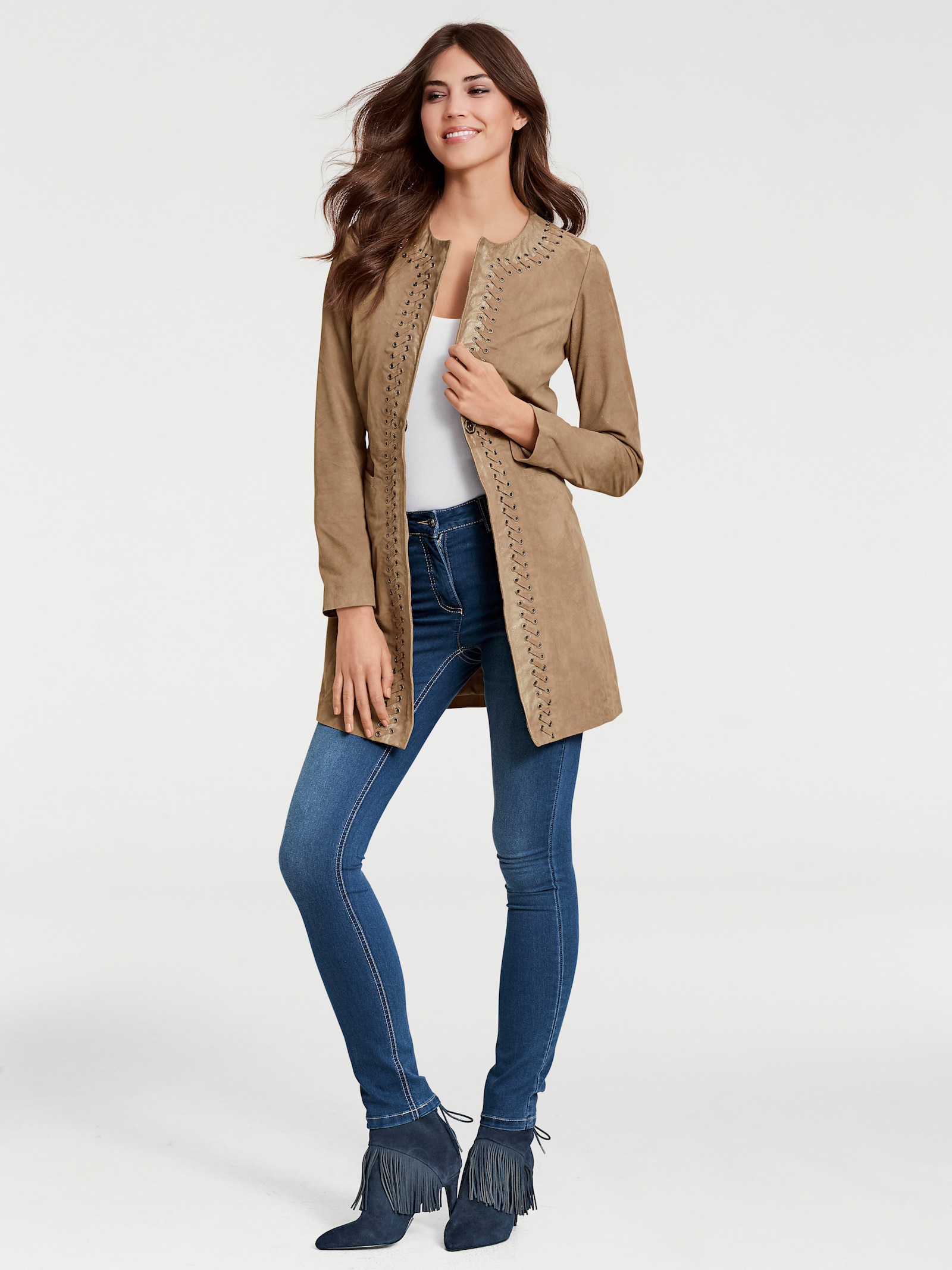 heine Skinny jeans in used-look - blue stone