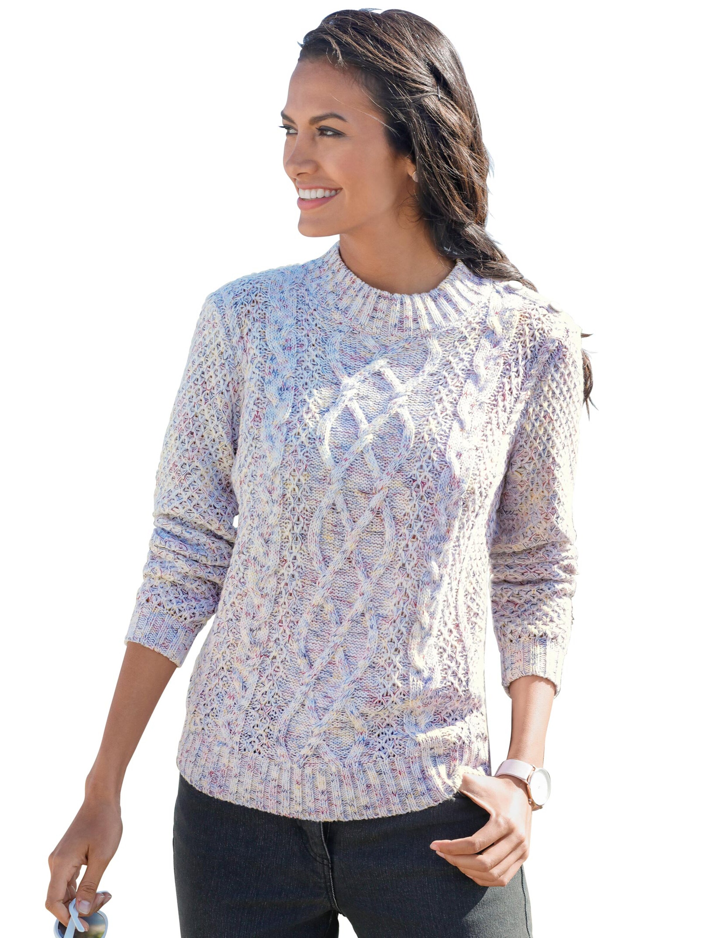 Pullover - ecru-meliert