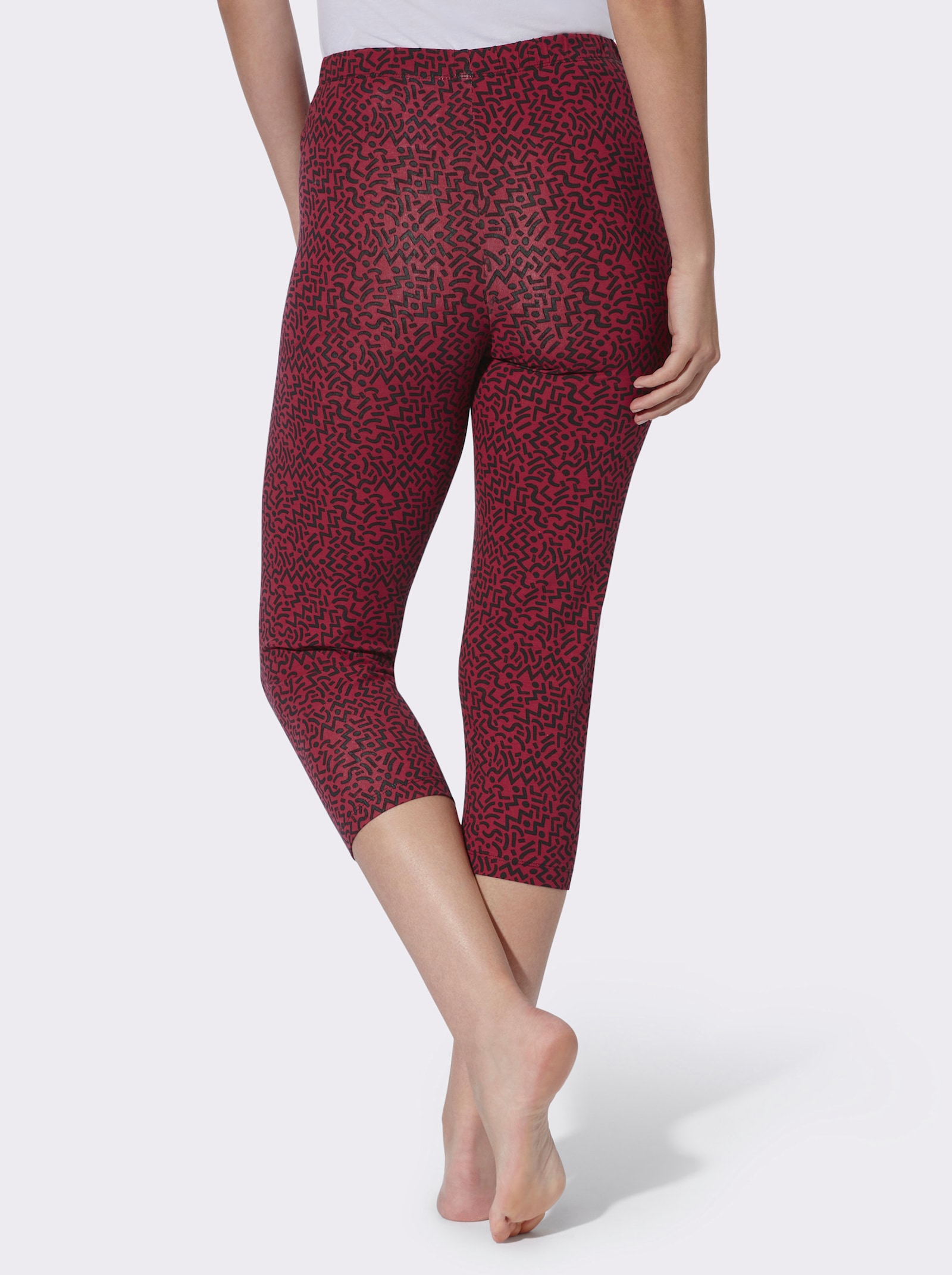 Leggings im grafischen Druckmuster - kirsche-schwarz-bedruckt