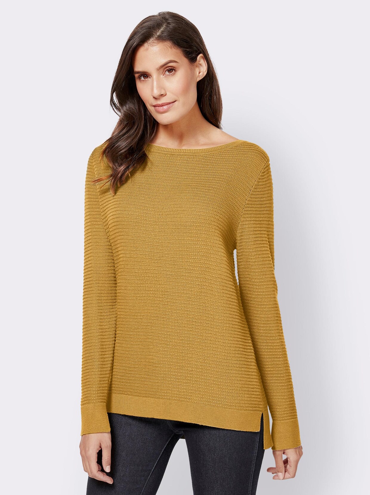 Strickpullover - curry