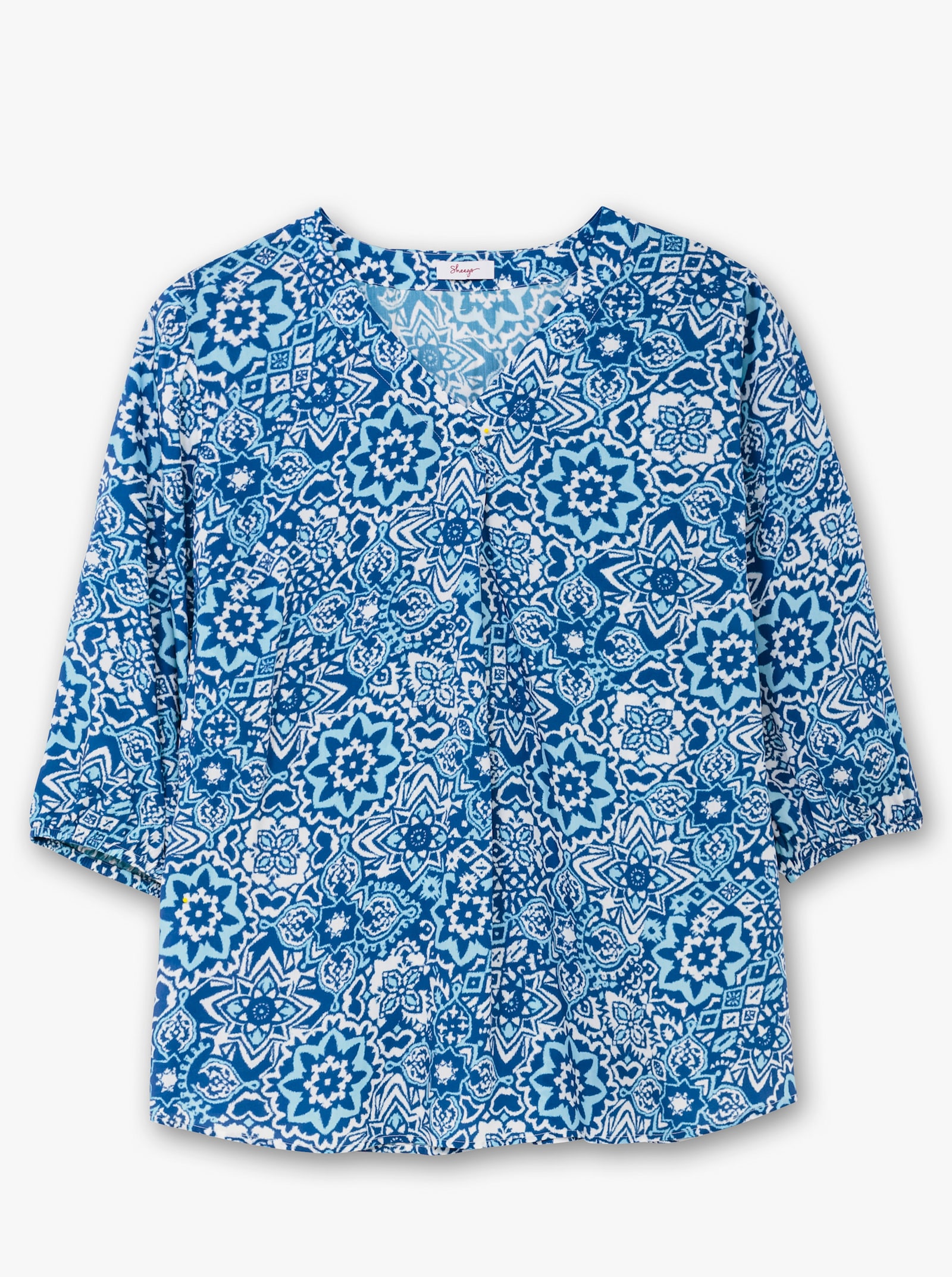 sheego Tuniek met print rondom - kobalt gedessineerd