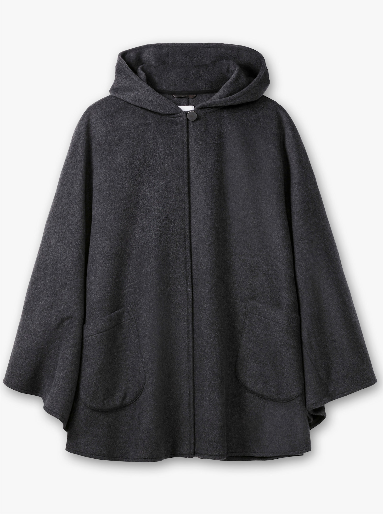 sheego Cape mit Kapuze - anthrazit meliert