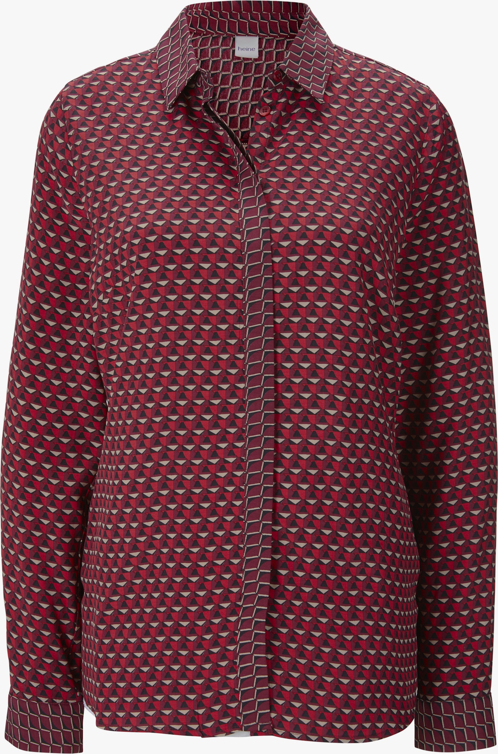 heine Hemdbluse im Minimal-Dessin - dunkelbeere-sand