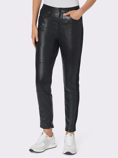 heine Pantalon en cuir - noir