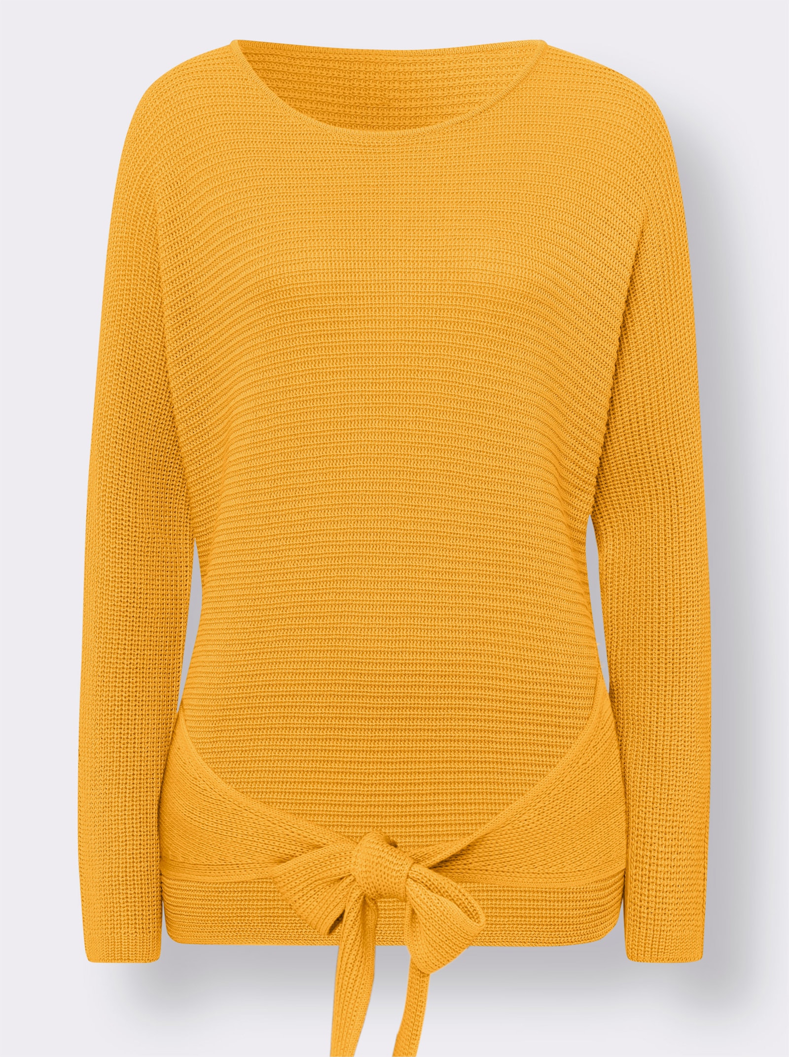 heine Pullover met ronde hals en knoopdetail - oker