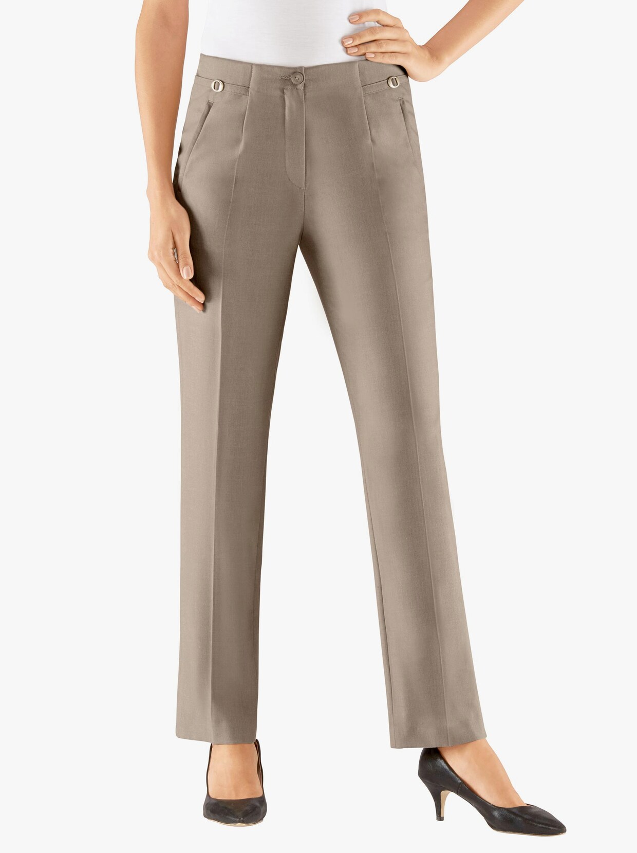 Come on Bügelfaltenhose - taupe-meliert