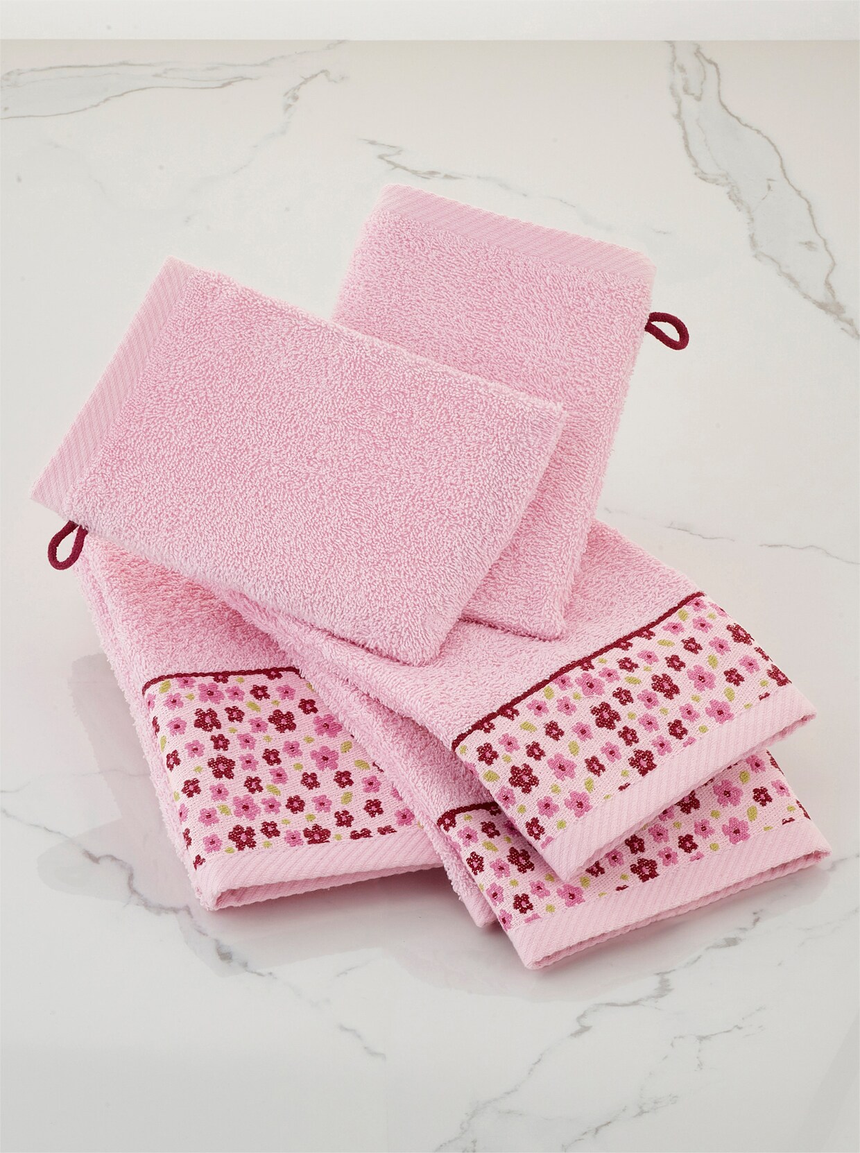 5tlg. Handtuch-Set - rosé
