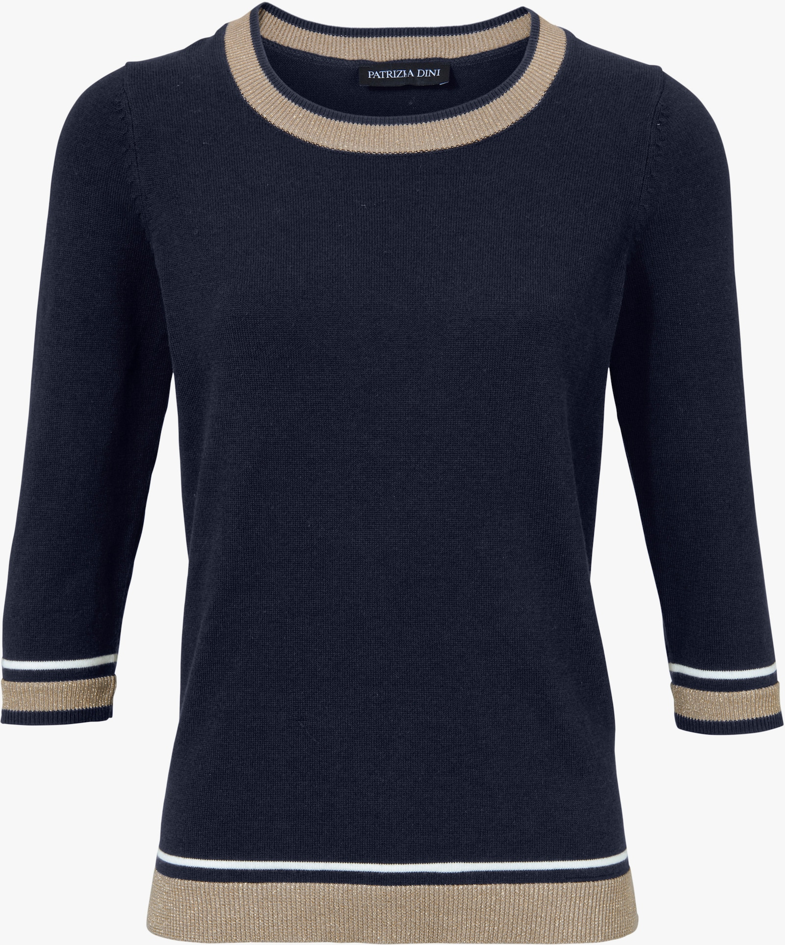 heine Rundhalspullover mit Glanzgarn - marine