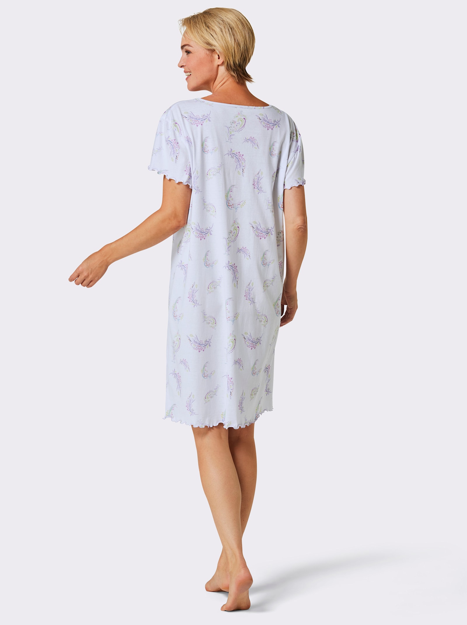 wäschepur Nachthemd - weiß-bedruckt