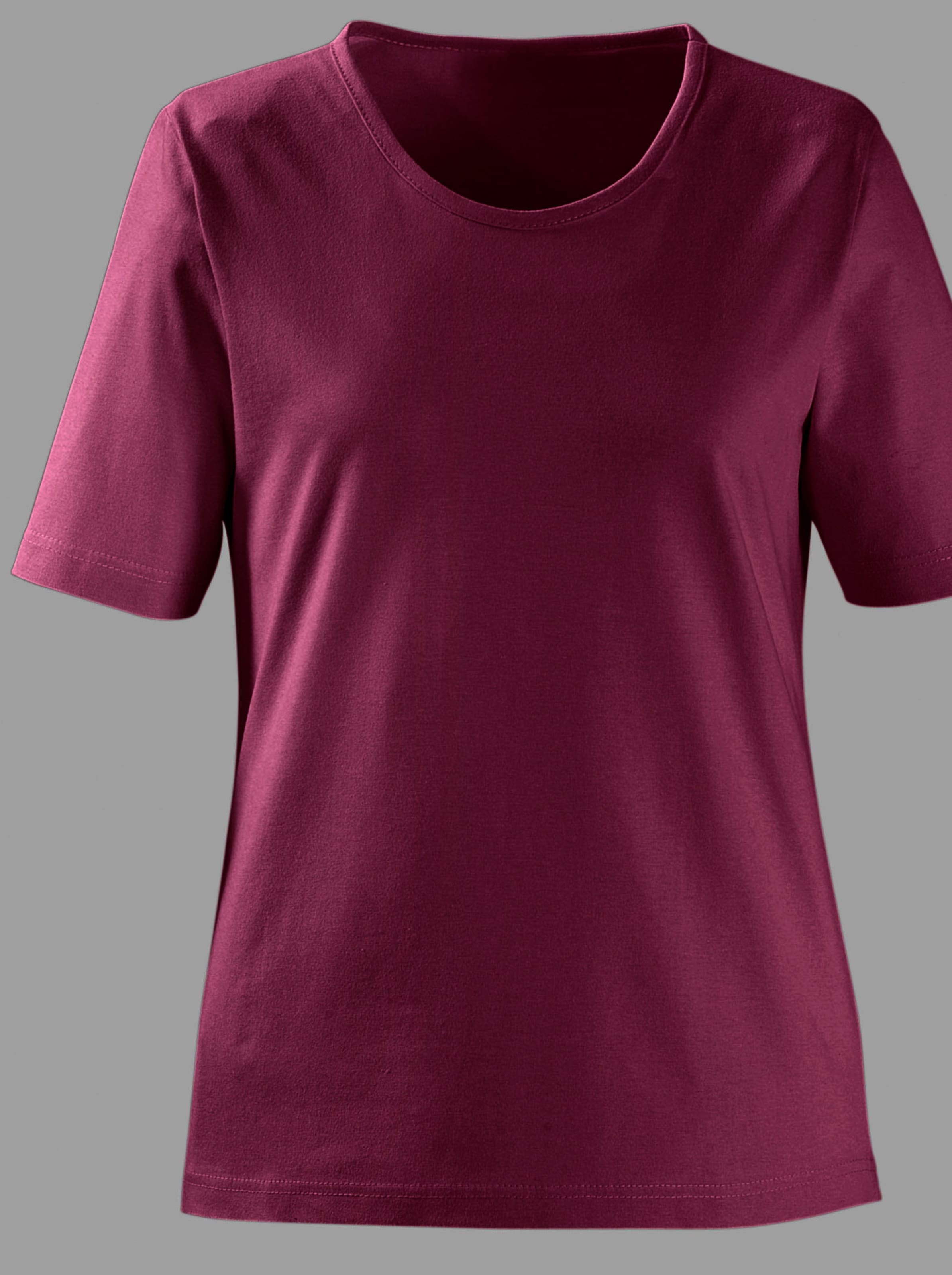 Robe mit günstig Kaufen-Rundhalsshirt in bordeaux von heine. Rundhalsshirt in bordeaux von heine <![CDATA[Shirt mit Rundhals-Ausschnitt – ein echtes Basic für Ihre Garderobe!]]>. 