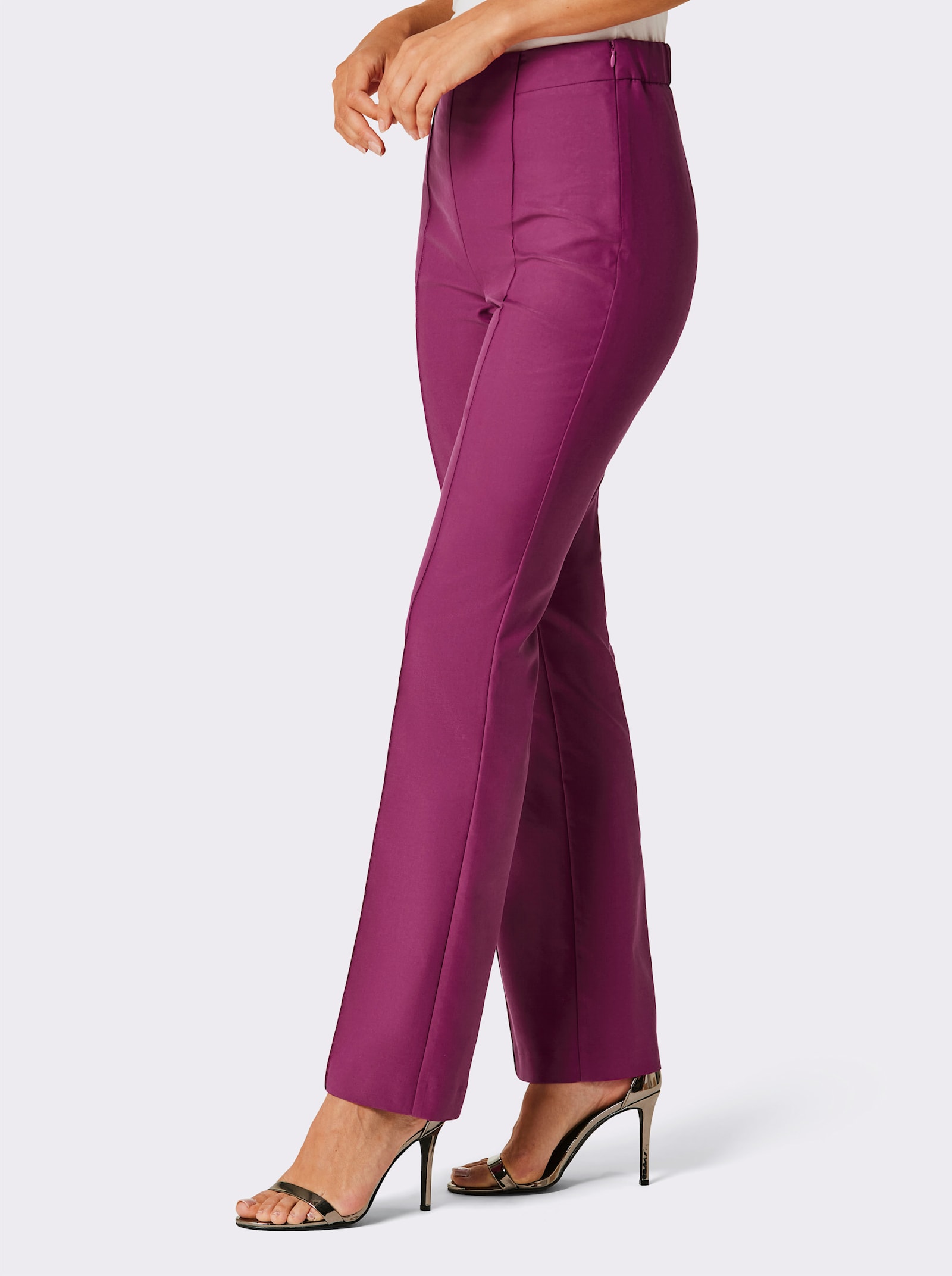 CREATION L PREMIUM Stoffhose mit weitem Bein, Lyocell-Qualität - magenta