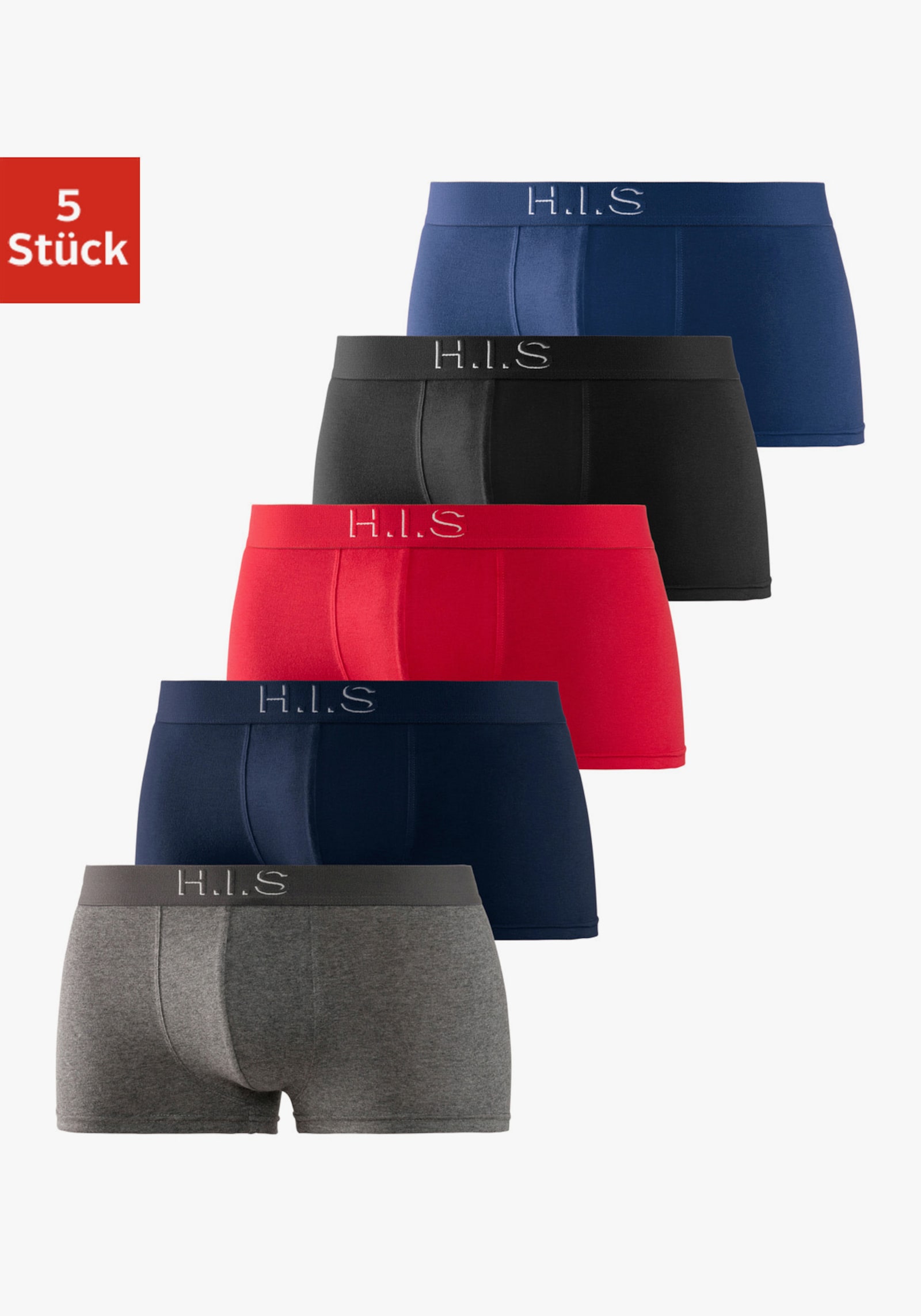 H.I.S Hipster - grau-meliert, schwarz, navy, rot, blau