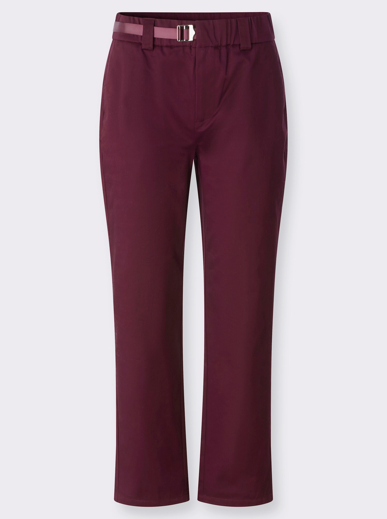 heine Chinohose mit dezentem Glanz - burgund