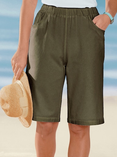 Bermudas mit Rundum-Dehnbund - oliv