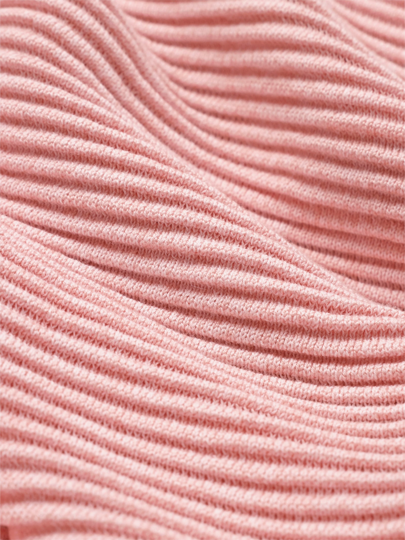 CREATION L PREMIUM Langarm-Pullover mit Ripp-Struktur - rosenquarz-meliert