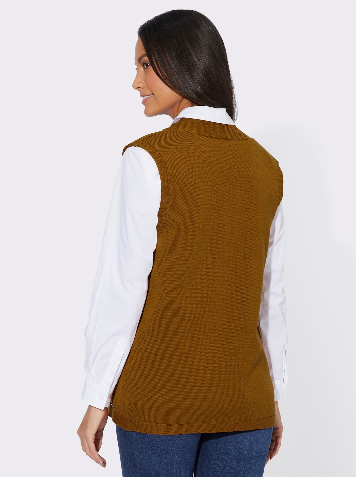 Mouwloos vest - cognac