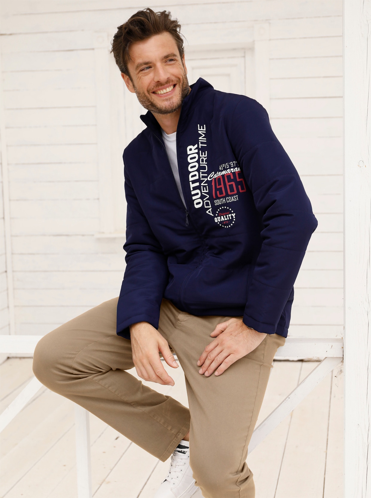 Catamaran Steppjacke - marine-bedruckt