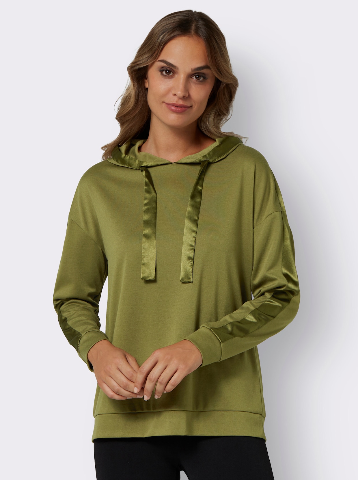 Tričko s kapucí - olivová