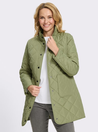 Longjacke mit quadratischem Steppmuster - schilf