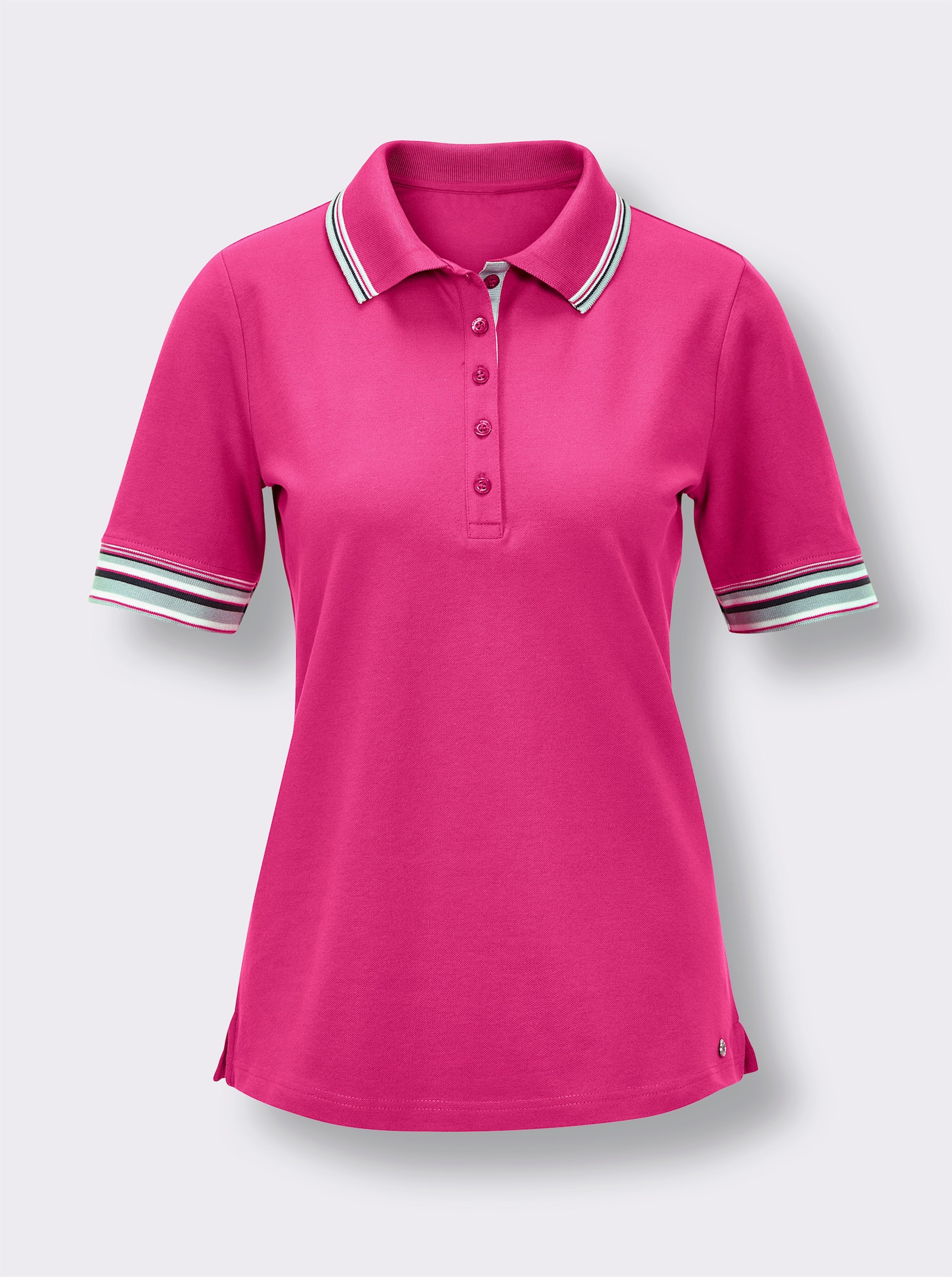 CREATION L PREMIUM Poloshirt in Pikee-Qualität - fuchsia