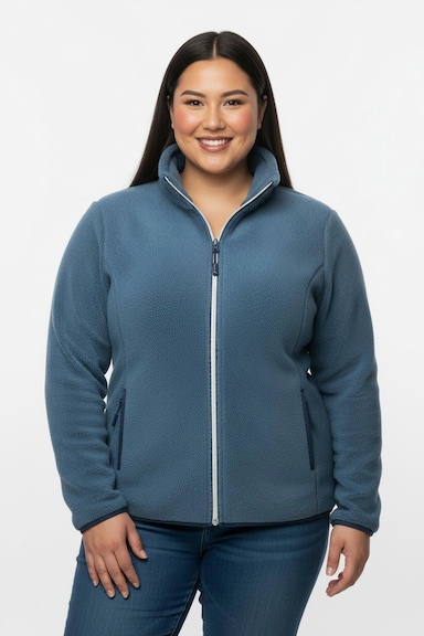 Fleecejacke mit Reißverschluss-Taschen - topas