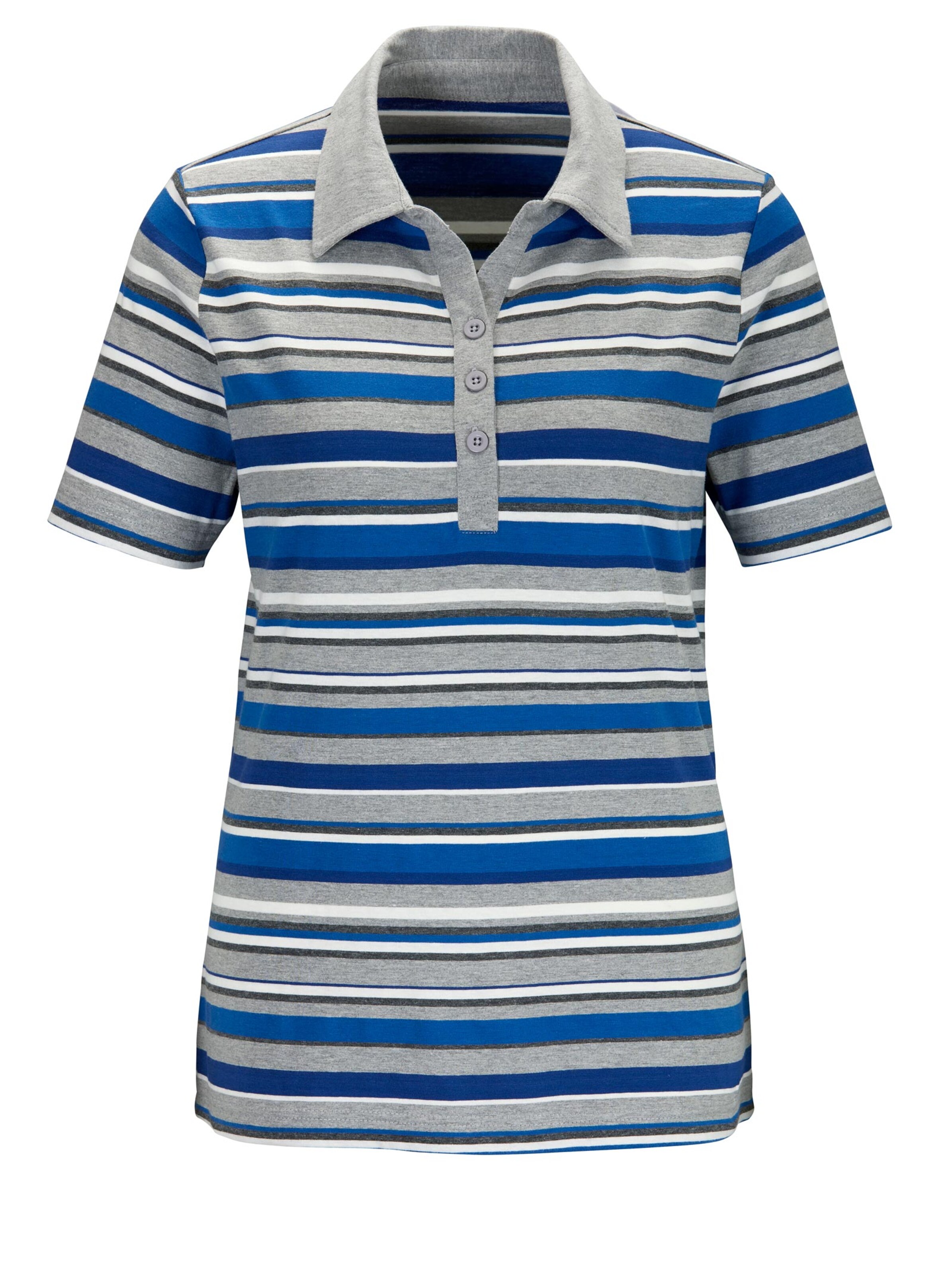 Shirt - blau-grau-geringelt