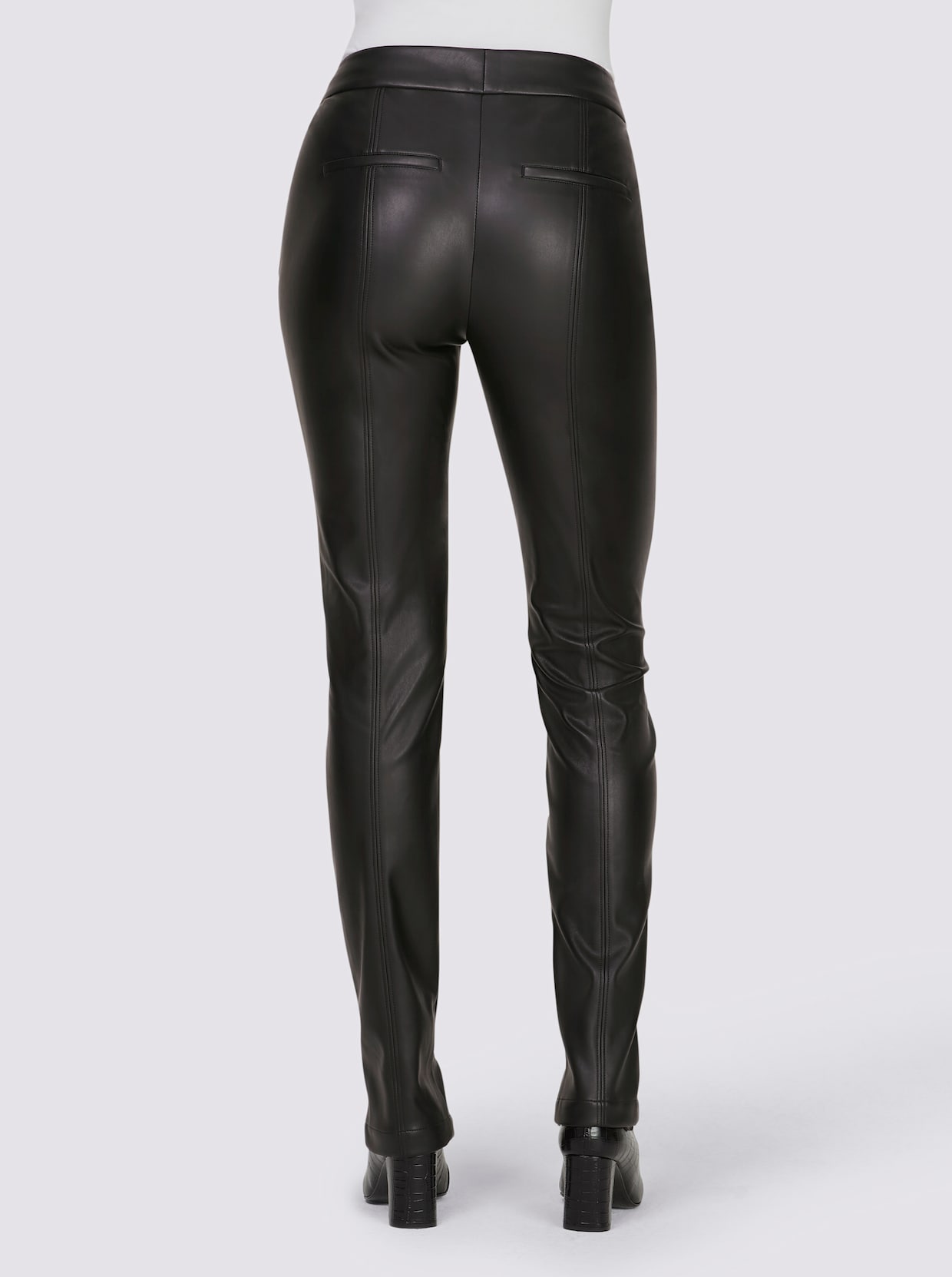 heine Broek van imitatieleer - zwart