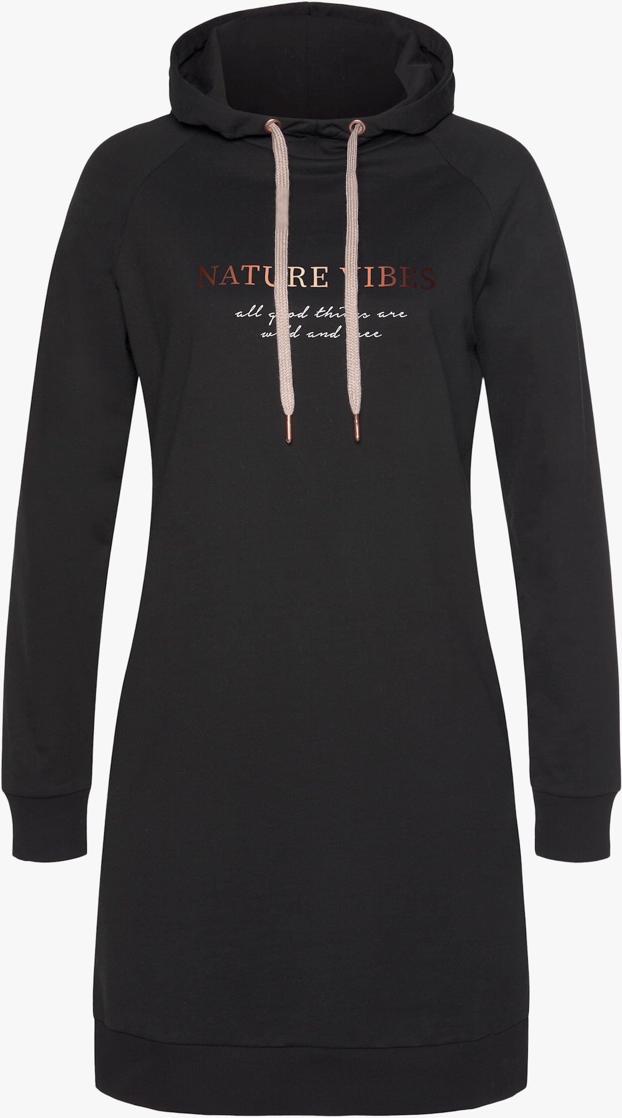 LASCANA Robe en matière sweat - noir