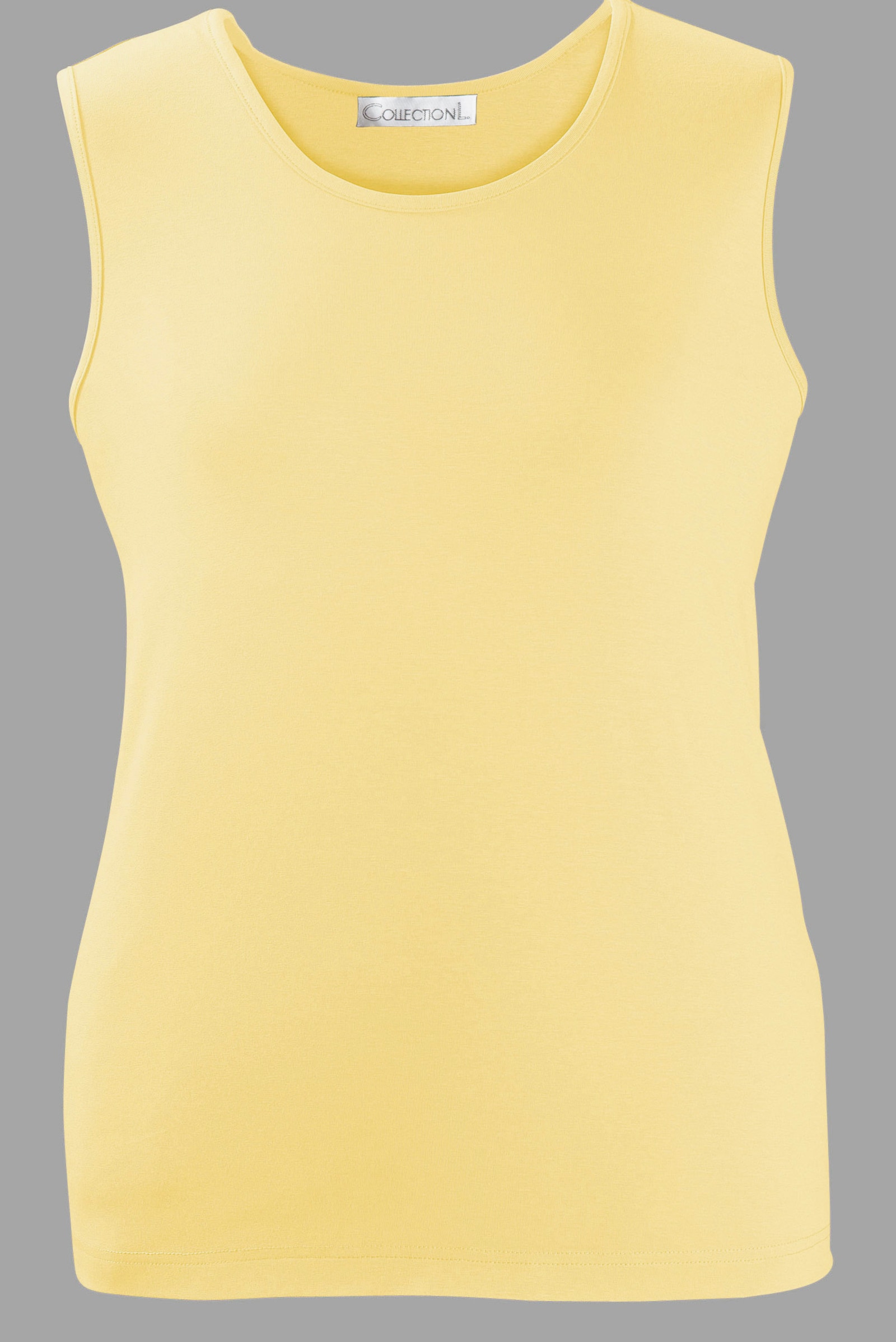 Trägertop mit Rundhals-Ausschnitt - zartgelb