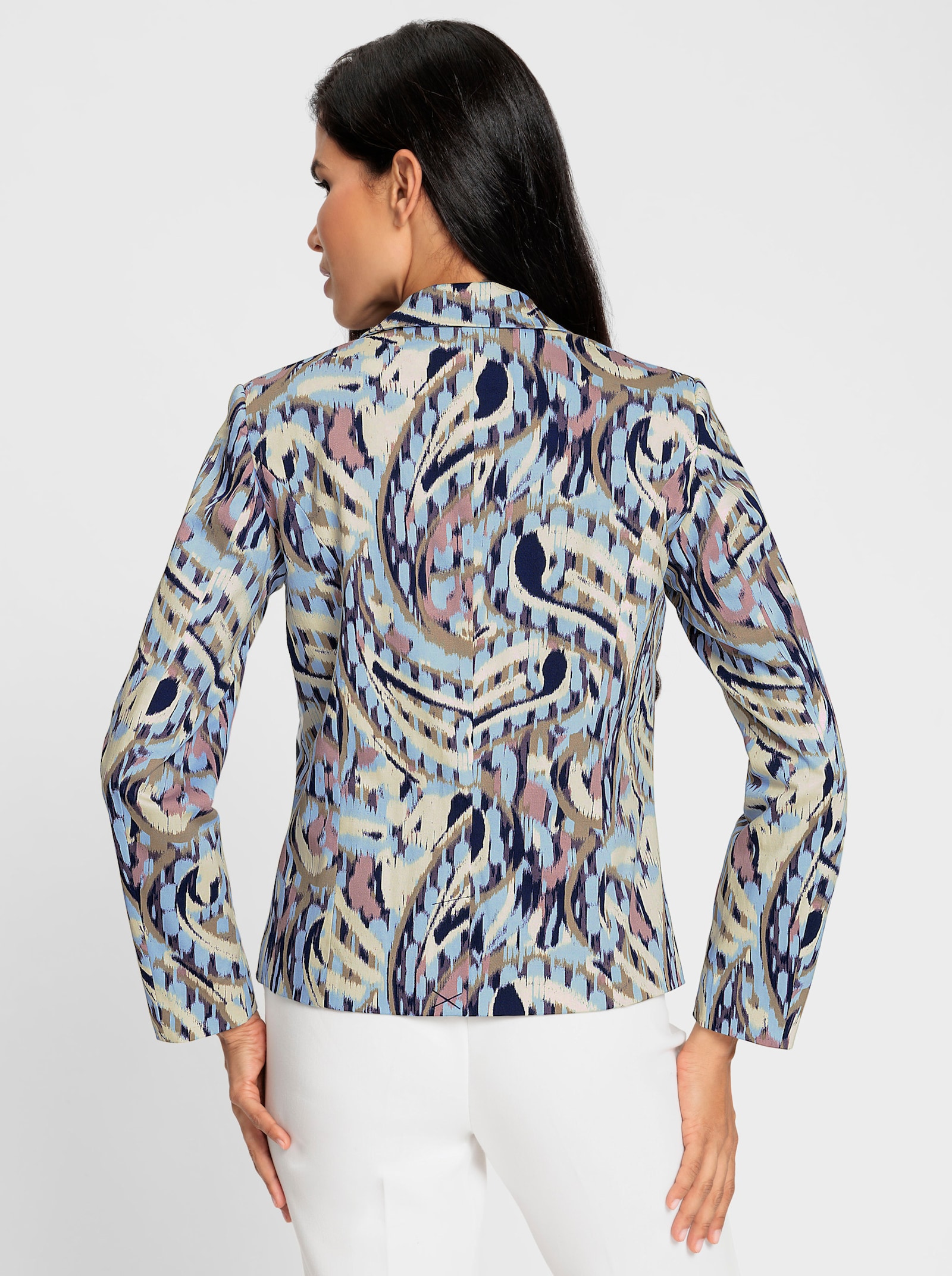 heine Blazer mit Druck-Dessin - marine-sesam-bedruckt