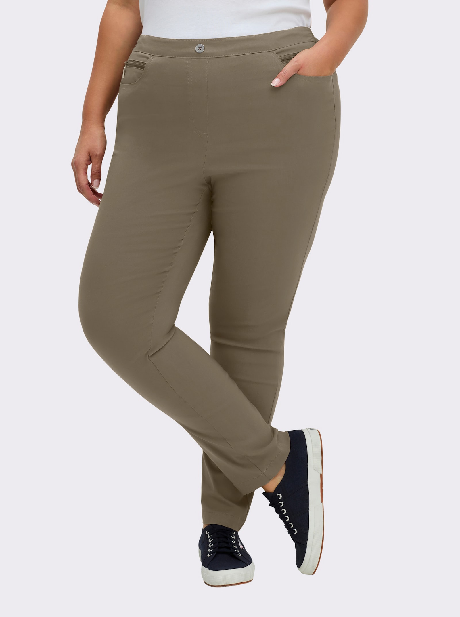 Bengalinhose mit Zierreißverschlüssen - khaki
