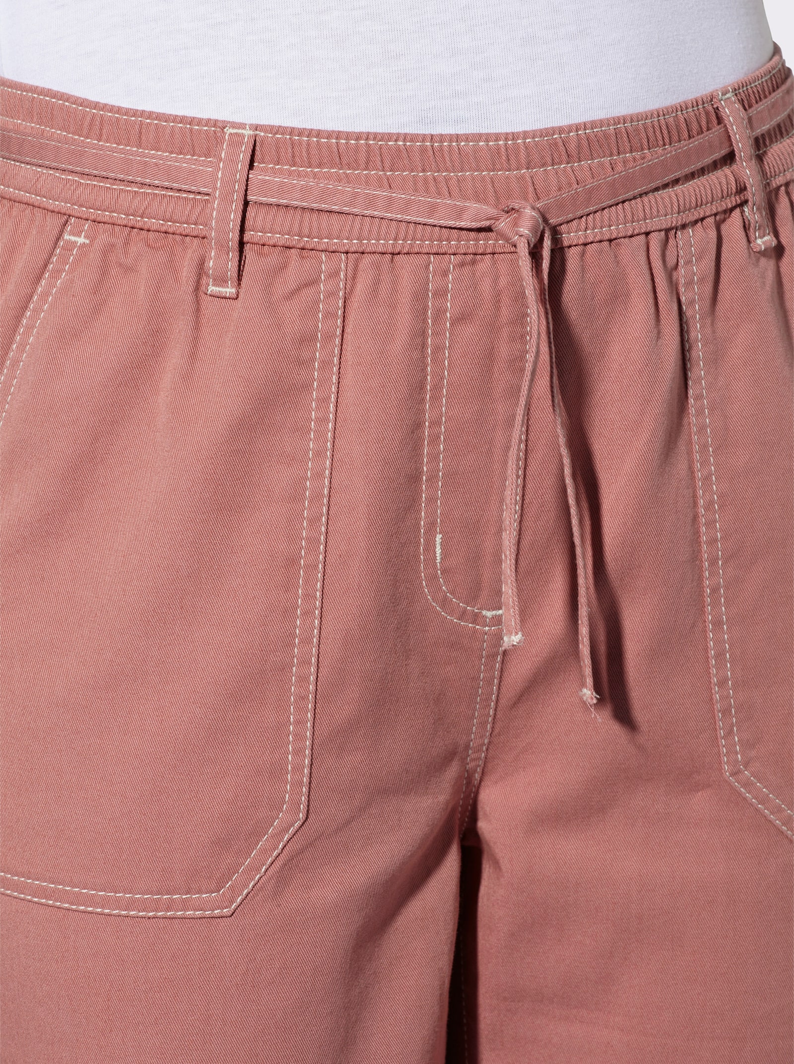 7/8-Jeans mit Rundum-Dehnbund - rosenholz