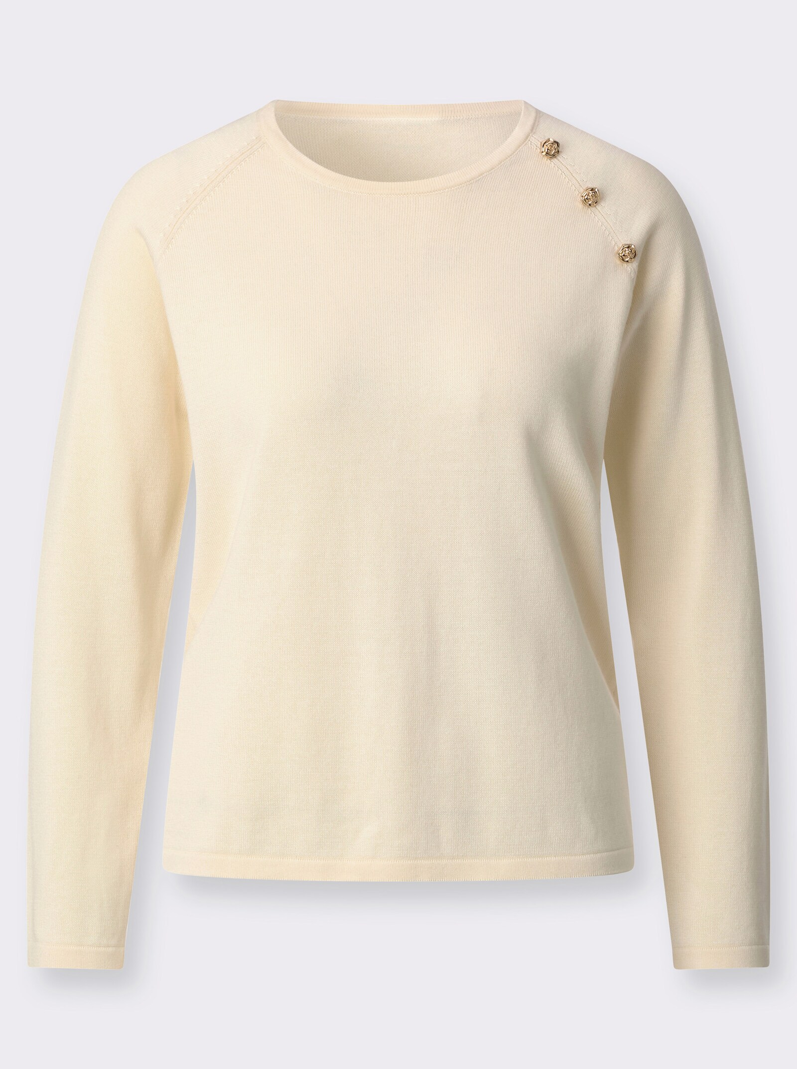 Rundhalspullover mit Cut-outs - champagner