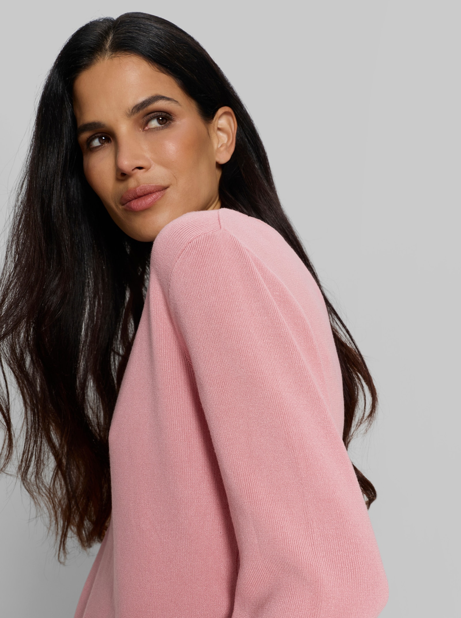 heine 3/4-Arm-Pullover mit raffiniertem Rücken-Ausschnitt - rosenquarz