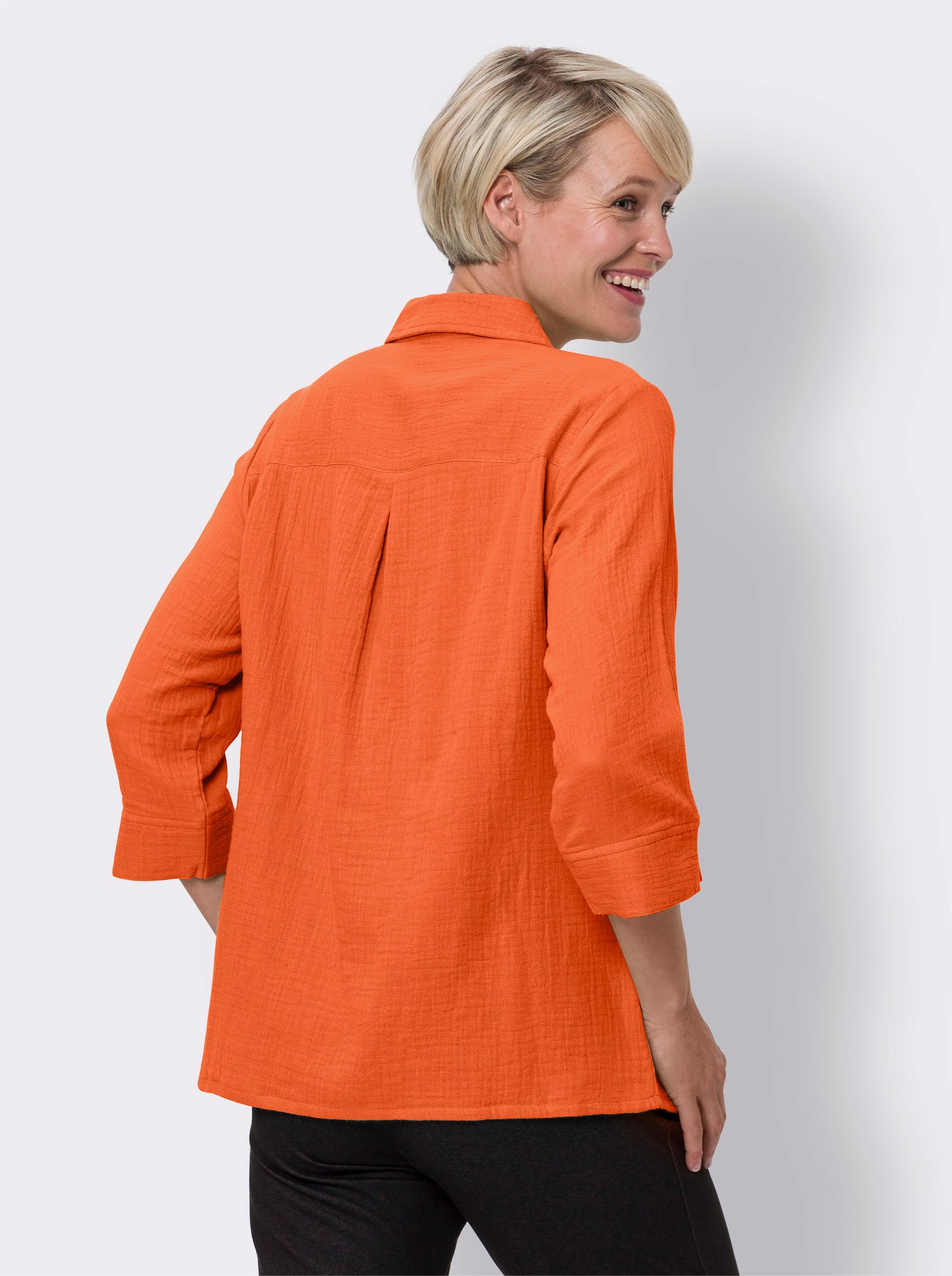 Bavln. blúzka z mušelínu - oranžová