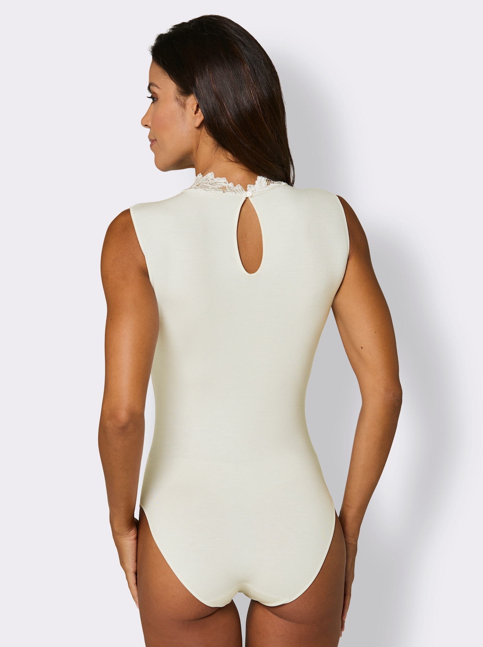 Body mit Spitze - champagner