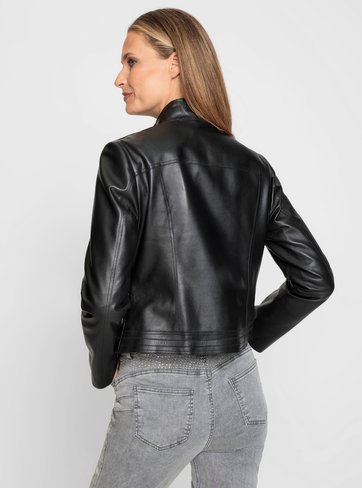 heine Veste en cuir - noir