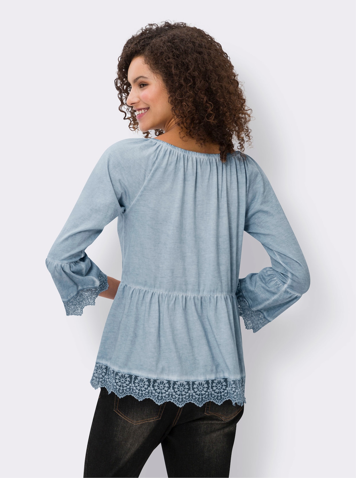 heine T-shirt à basque - bleu