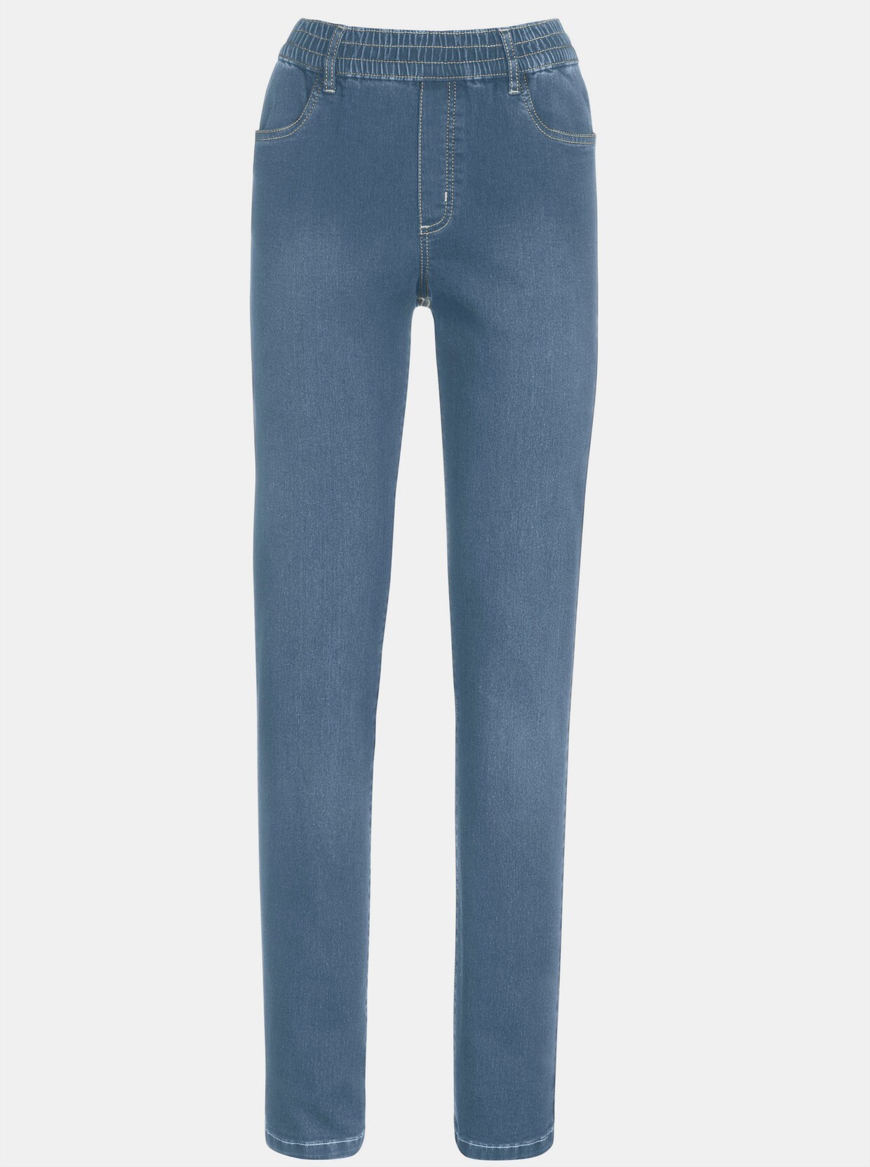 High-waist-Jeans - blue-bleached