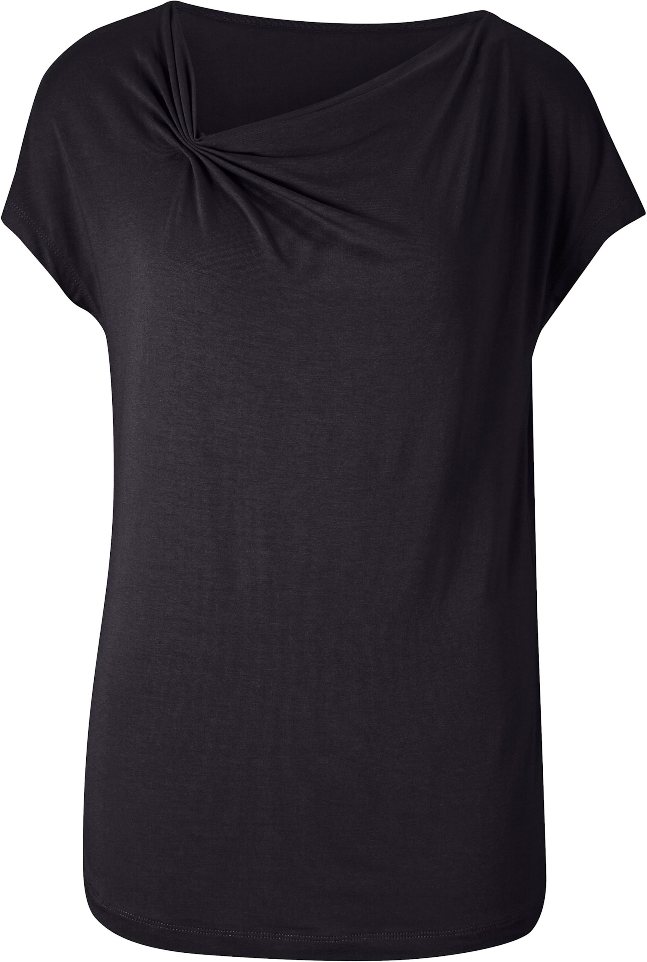 T Shirt  günstig Kaufen-Shirt in schwarz von heine. Shirt in schwarz von heine <![CDATA[Shirt Mit raffinierter asymmetrischer Ausschnittlösung und in weich fließender Qualität. Figurumspielend, mit Kurzarm.]]>. 
