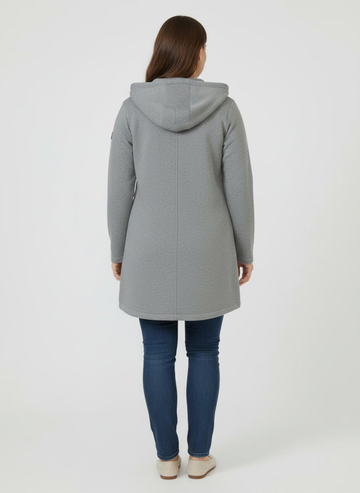 Sweatjacke - steingrau-meliert