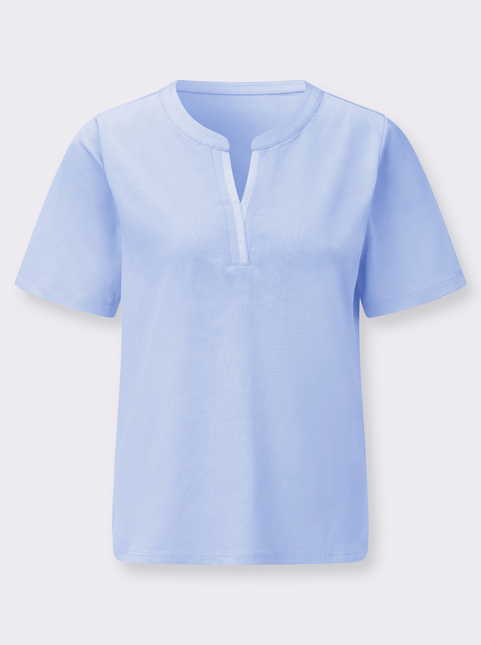 Kurzarmshirt in formstabiler Jersey-Qualität - eisblau