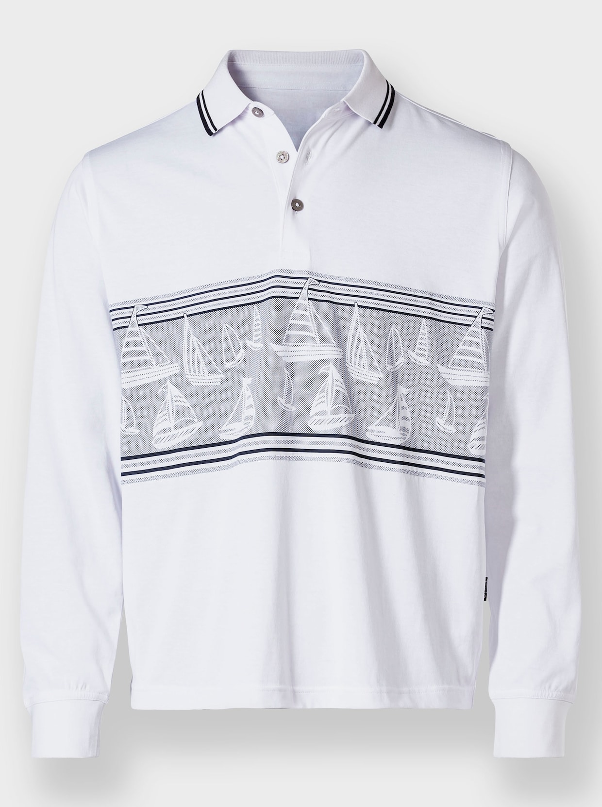 Poloshirt met lange mouwen - wit