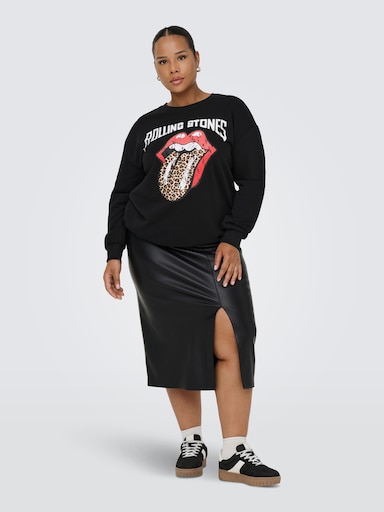 ONLY CARMAKOMA Sweatshirt - black print:leo rolling artwork
