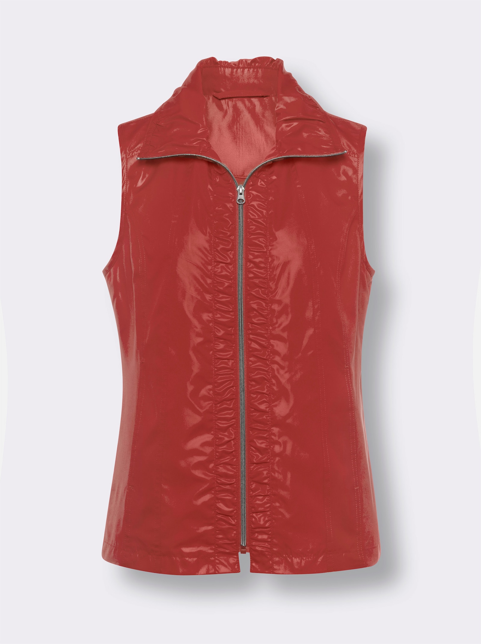 Weste mit Raffungen - rot